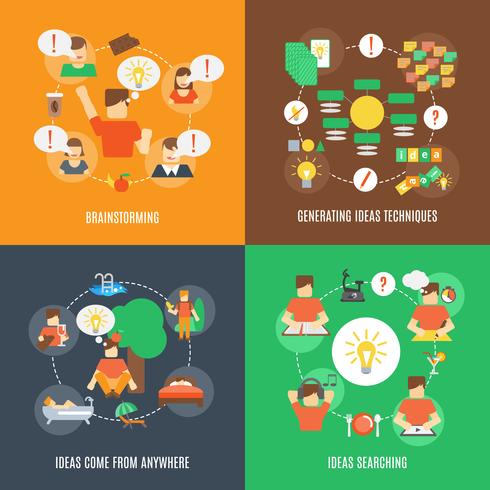 Ideas Icons Flat vector