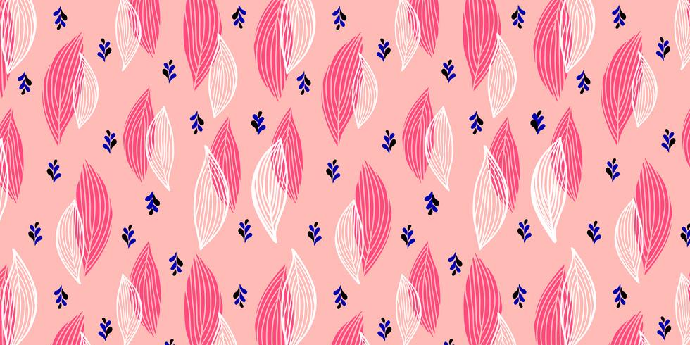 Fondo floral de hojas en estilo plano. vector