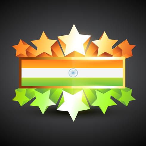 etiqueta de la bandera india vector