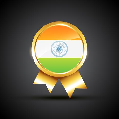 etiqueta de la bandera india vector