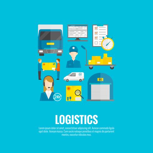 Logistic Icons Flat vector