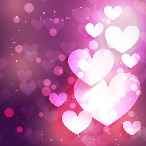 heart background with bokeh effect vector