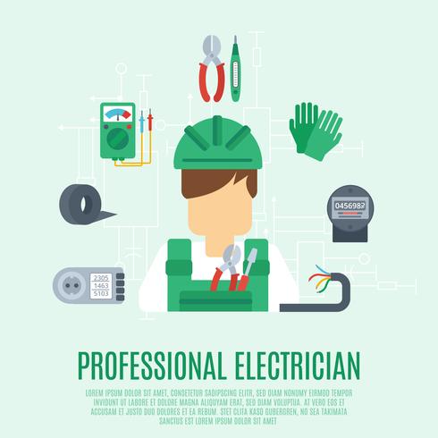 Professional Electrician Concept vector