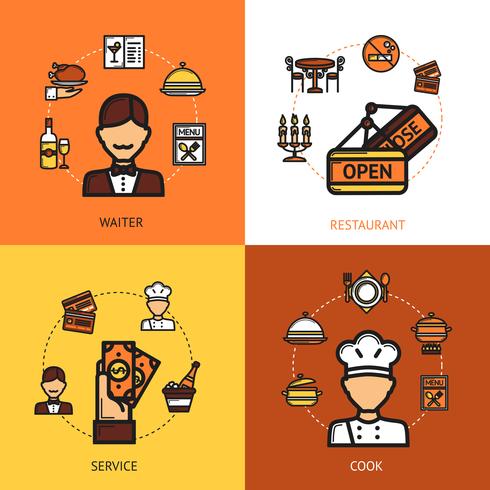 Concepto de diseño de restaurante vector