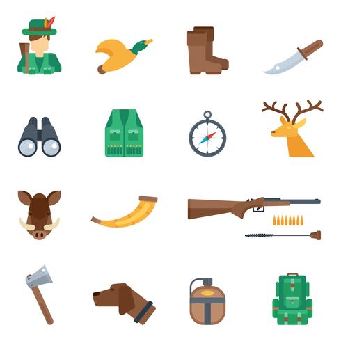 Hunting Icons Set vector