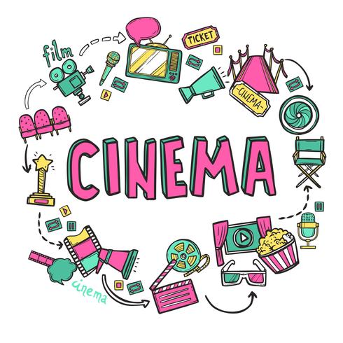 Concepto de diseño de cine vector