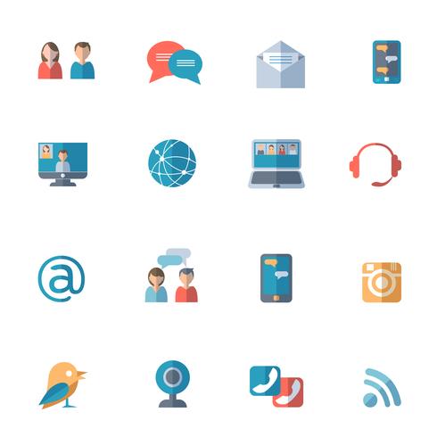 Conjunto de iconos de redes sociales vector