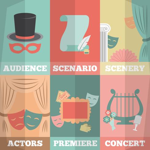 Theatre Poster Mini Set vector