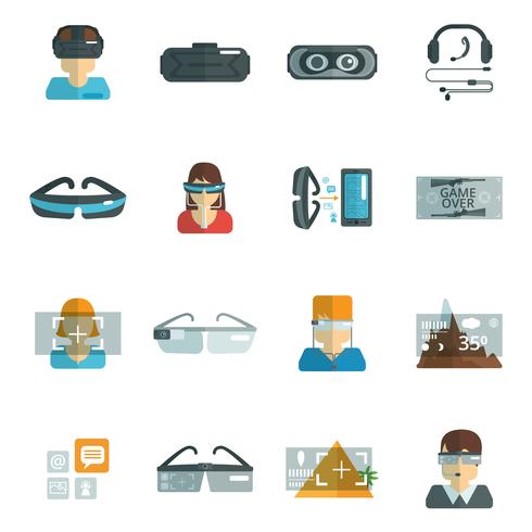 Virtual Glasses Flat vector
