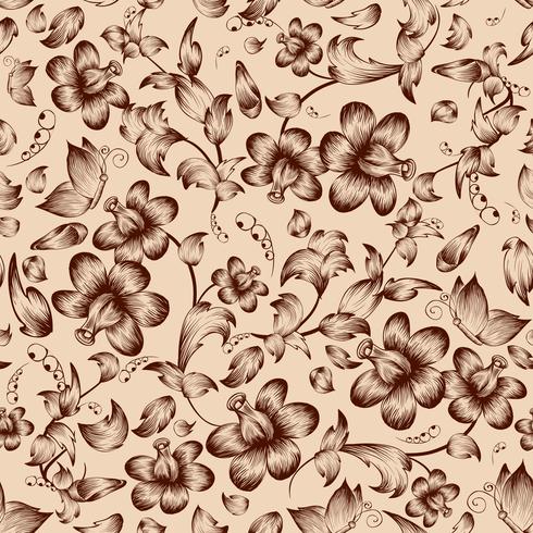 Vintage flower ornate seamless pattern vector