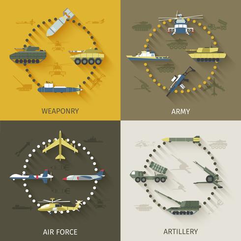 Army Flat Set vector