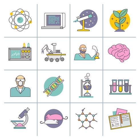 Science And Research Flat Line vector