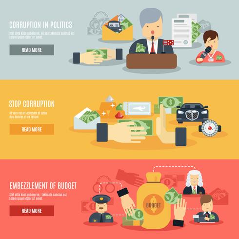Corruption Banner Set vector