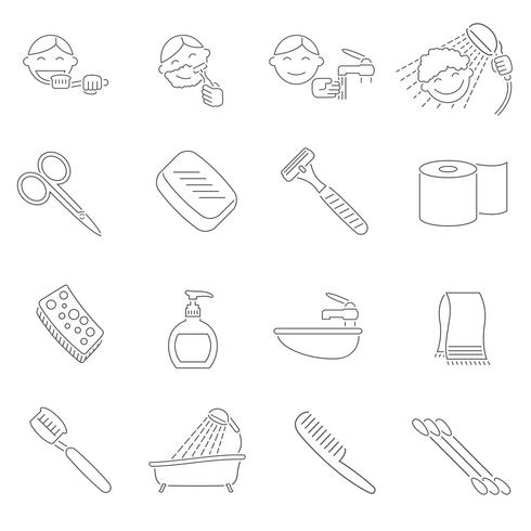 Hygiene Icons Outline vector