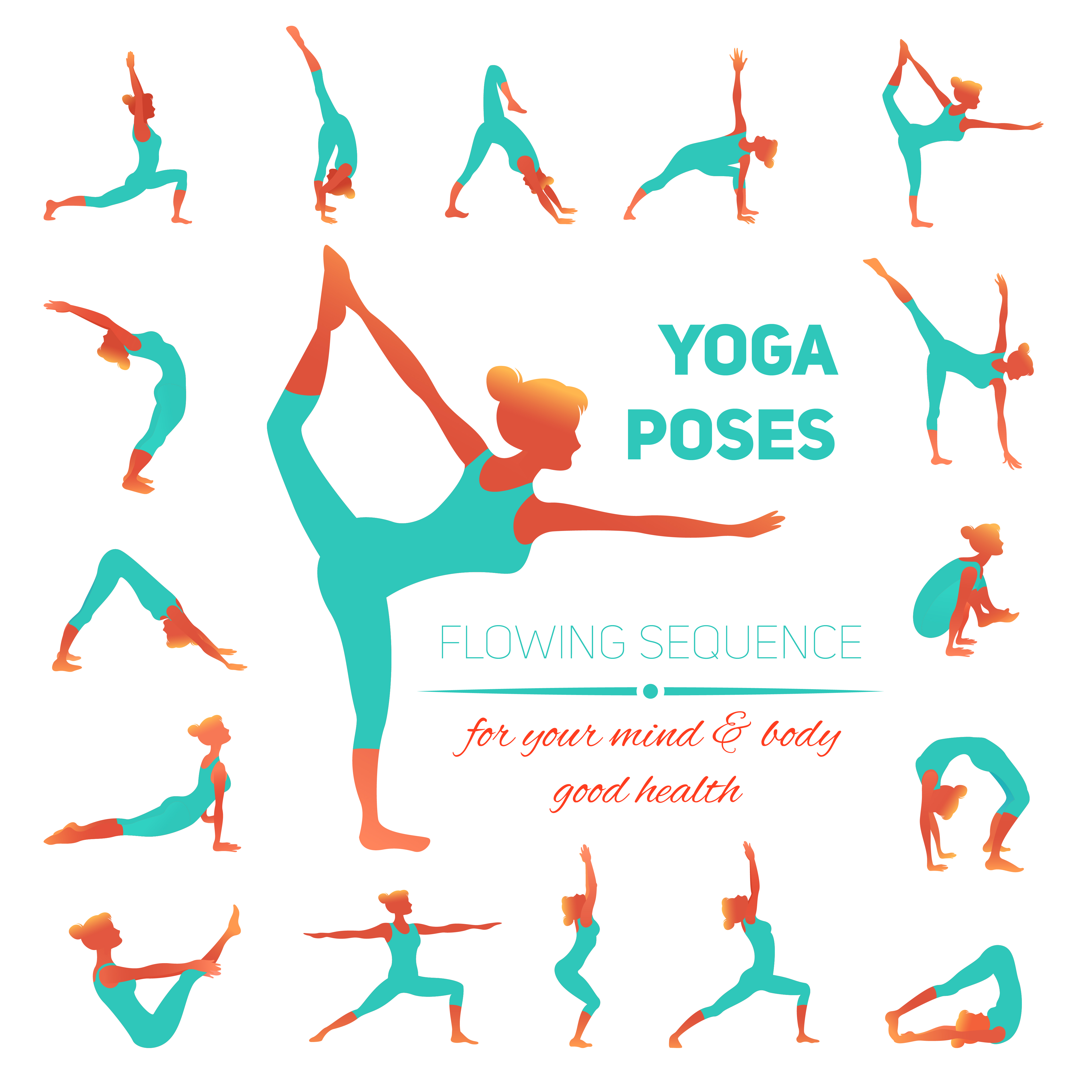 Download Yoga Poses Icons 459063 Vector Art at Vecteezy
