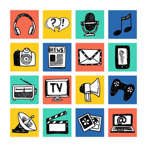 Conjunto de iconos de medios vector