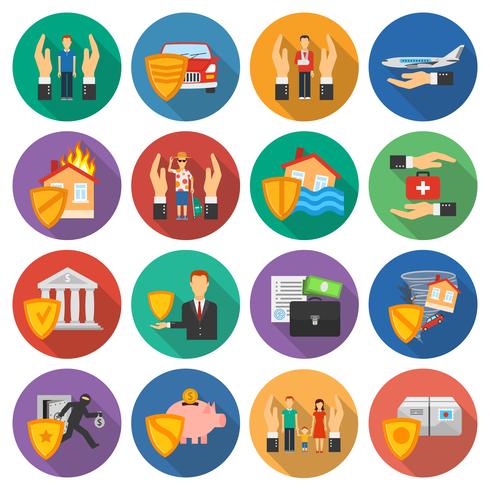 Insurance icons set vector