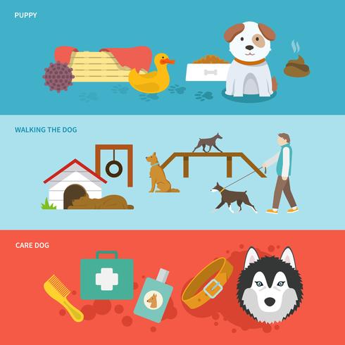 Dog Banner Set vector