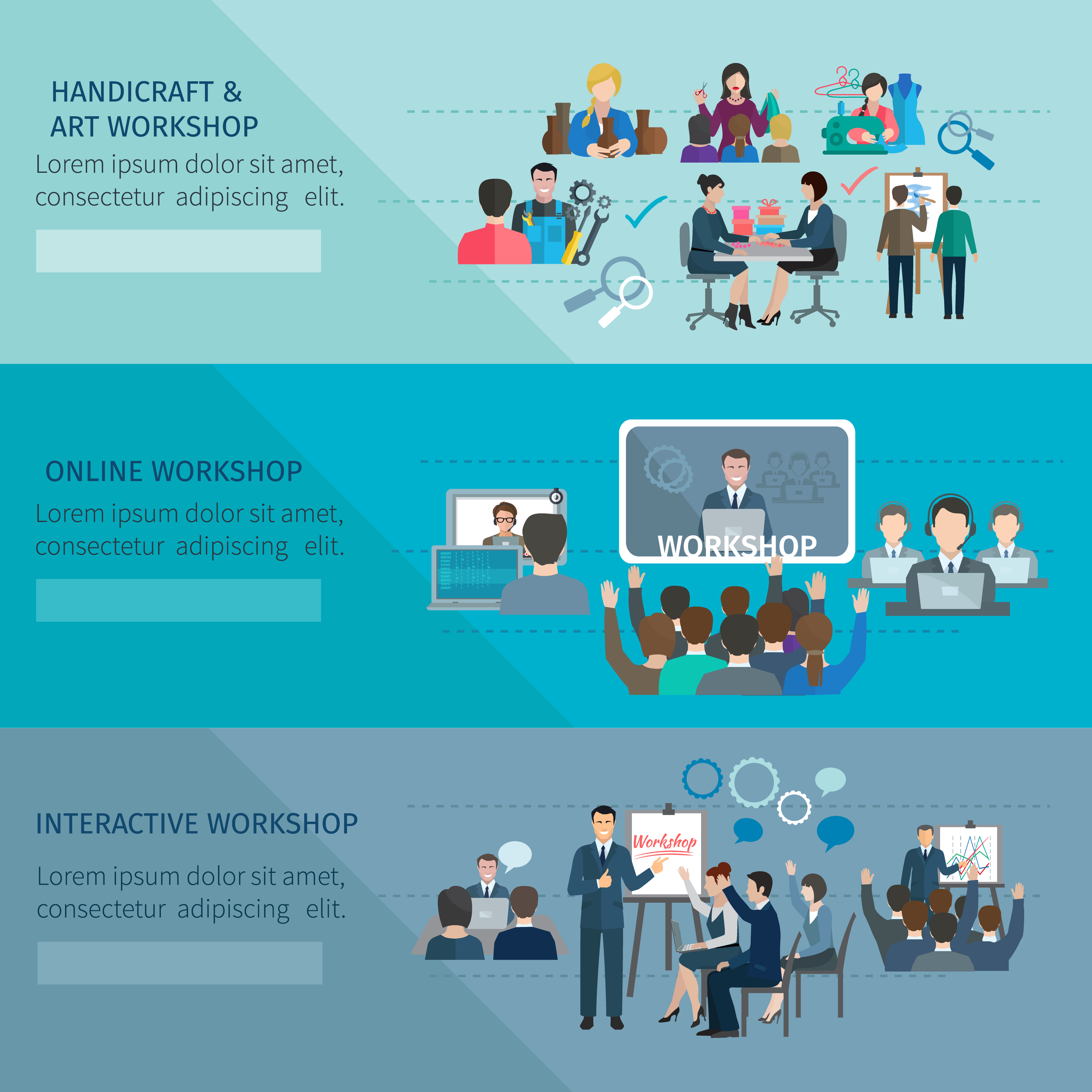 Workshop Banner Set 459129 Vector Art at Vecteezy