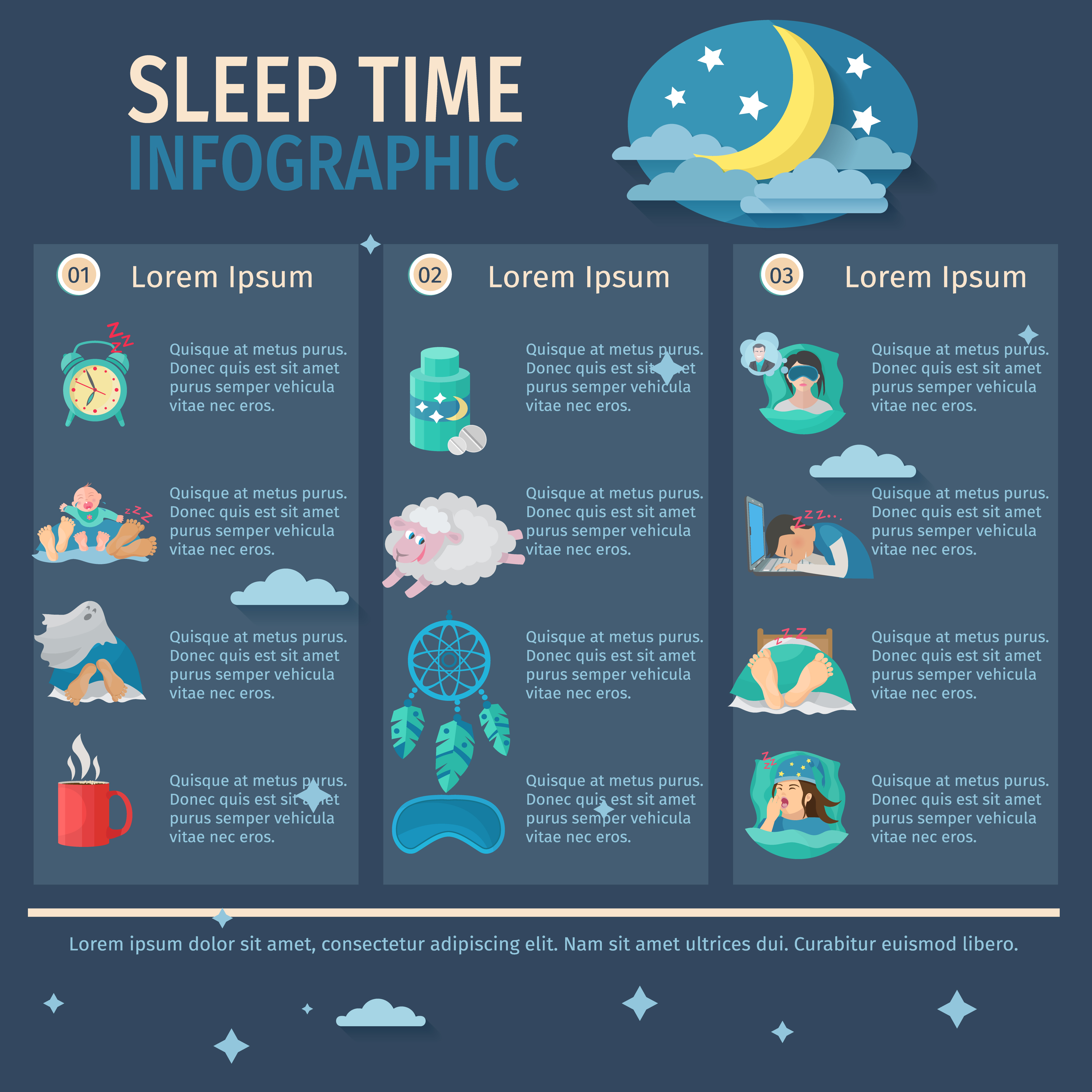 Sleep Time Infographics 459146 Vector Art At Vecteezy