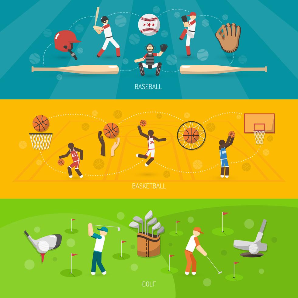 Sports Banner Horizontal Set 459156 Vector Art At Vecteezy