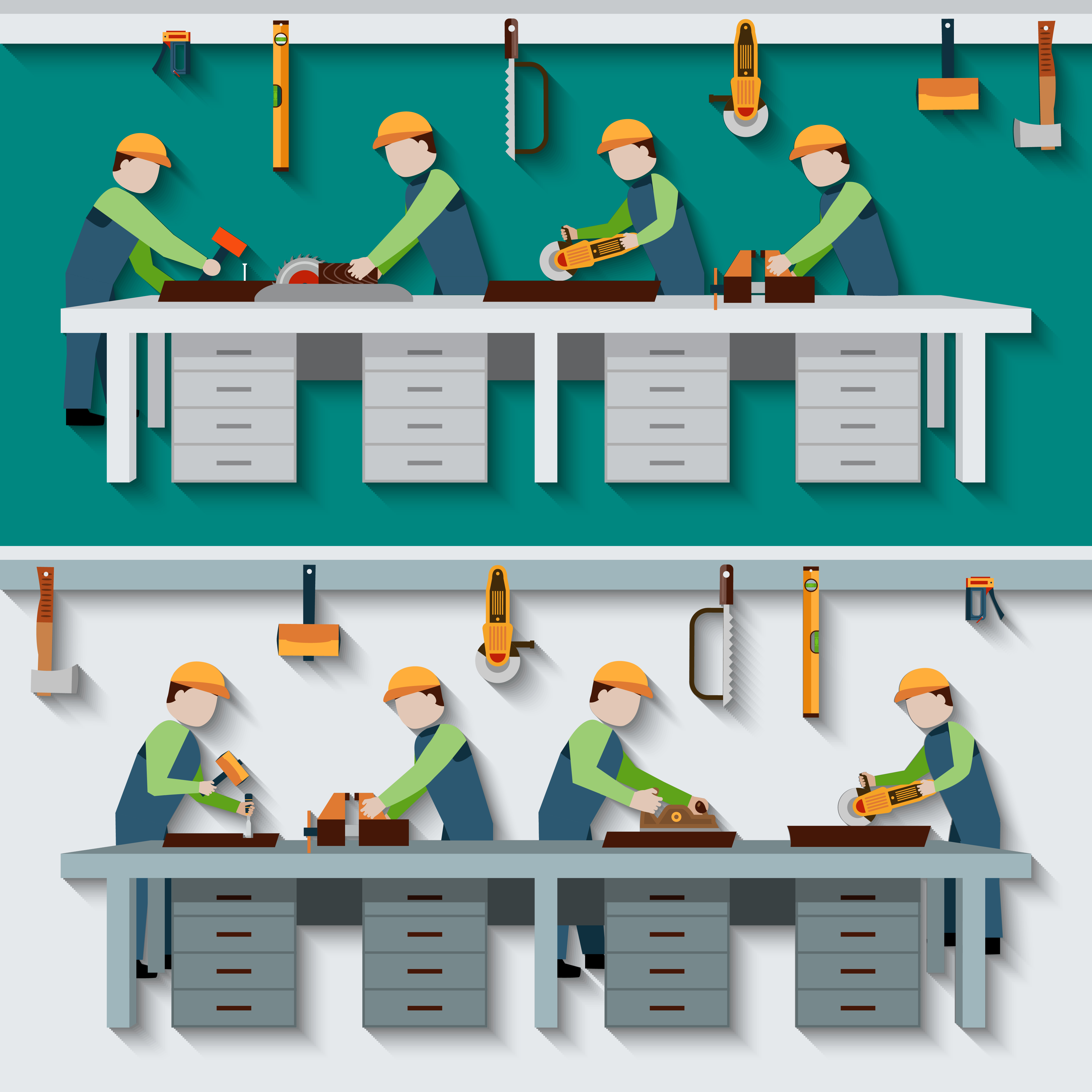 Carpentry Workshop Illustration 459164 Vector Art At Vecteezy