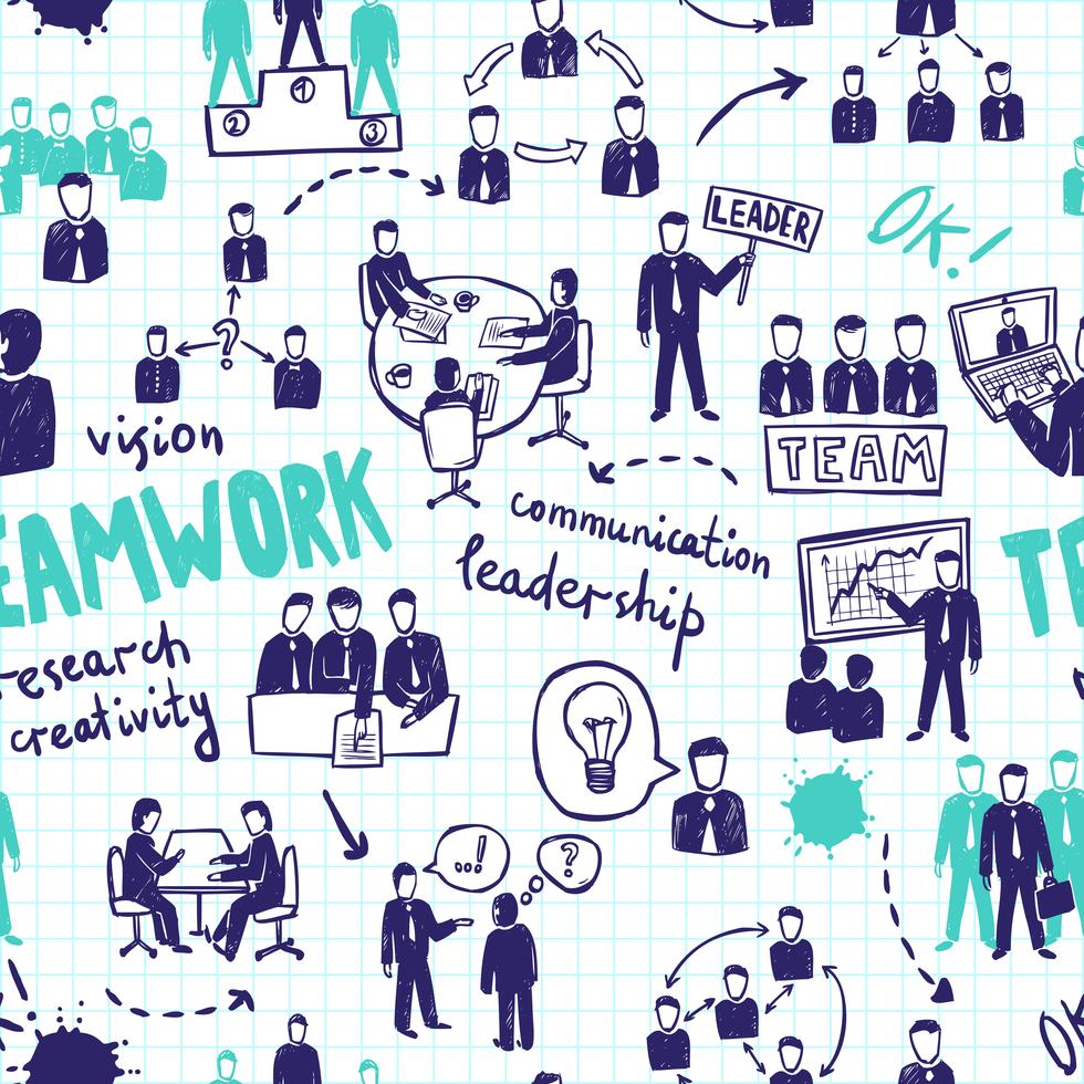 Teamwork Seamless Pattern 459198 Vector Art at Vecteezy