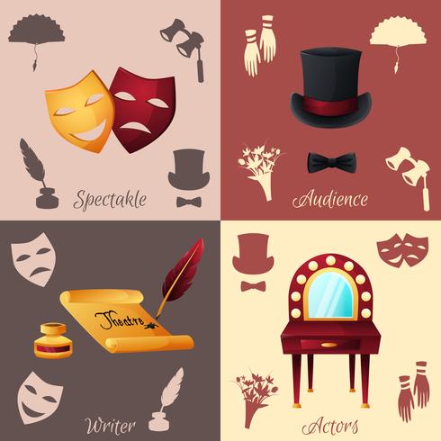 Theater Concept Set vector