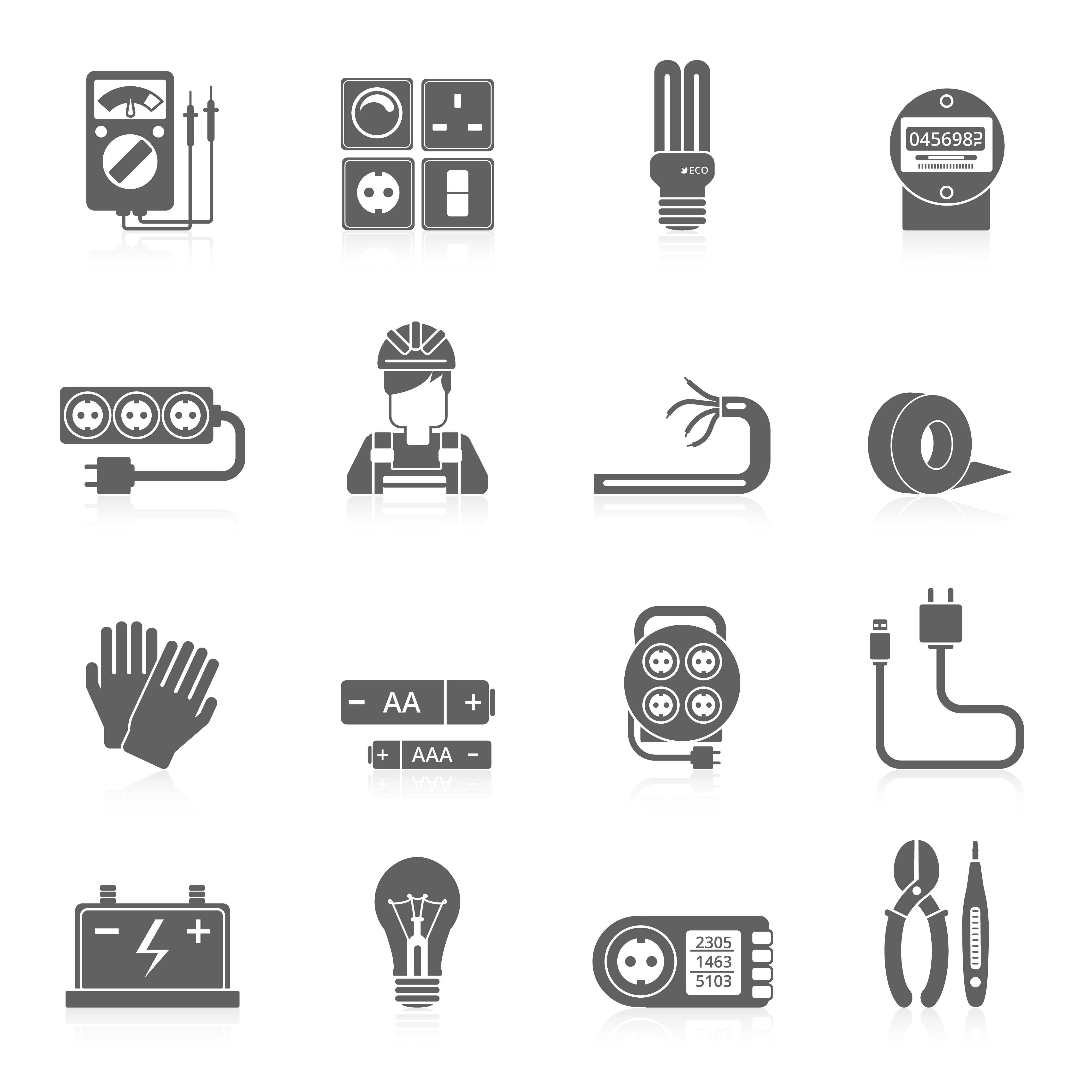 Electricity Icons Set 459234 Vector Art at Vecteezy