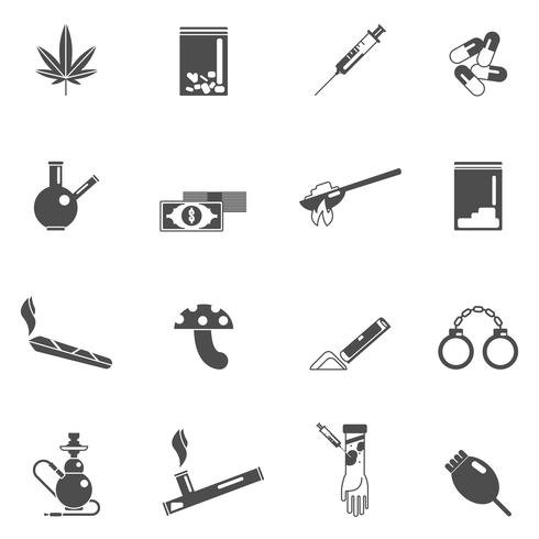 Conjunto de iconos de drogas vector