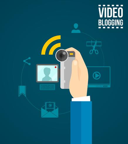 Video Blogging concepto vector