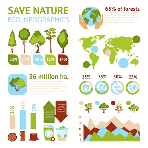 Forest Infographics Set vector