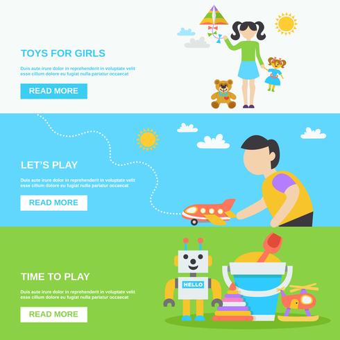 Toys Banner Set vector