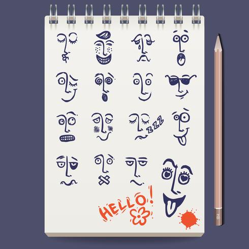 Faces Characters Sketch vector