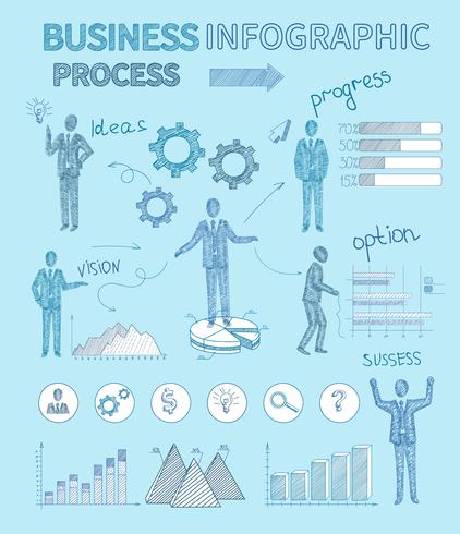 Sketch negocios personas infografías vector