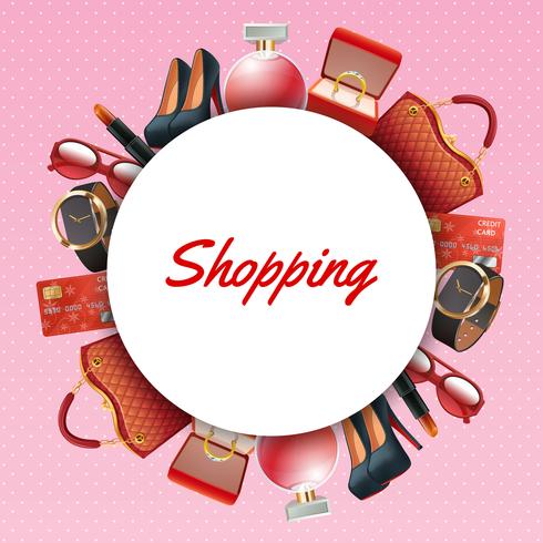 Shopping Accessories Frame vector