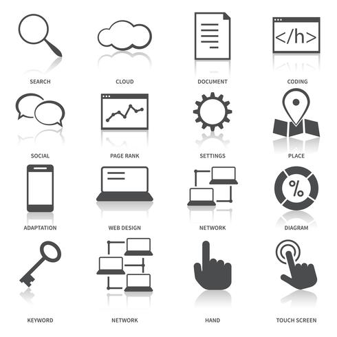 Search Engine Optimization Icons Set vector