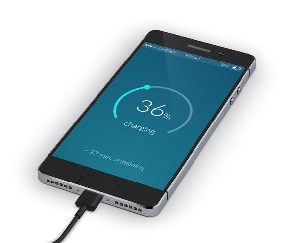 Smartphone Charging Isolated vector