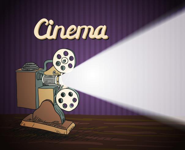 Doodle cinema projector vector