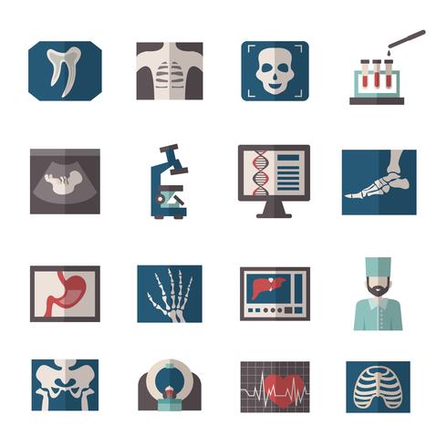 Ultrasound X-ray Icons Flat vector