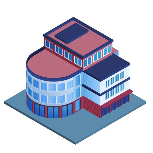 Office building isometric vector