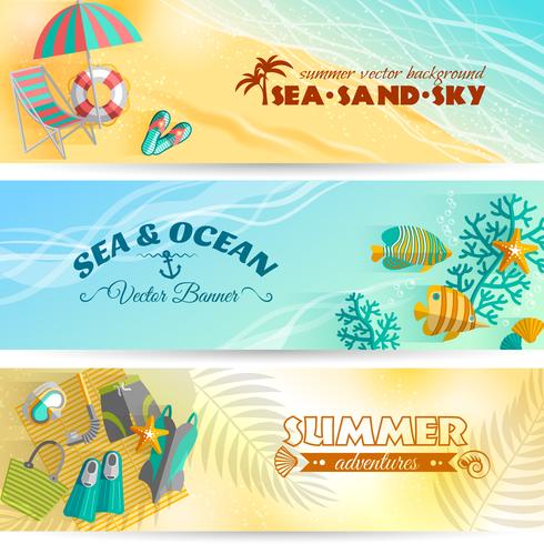 Summer holiday vacation banners set vector