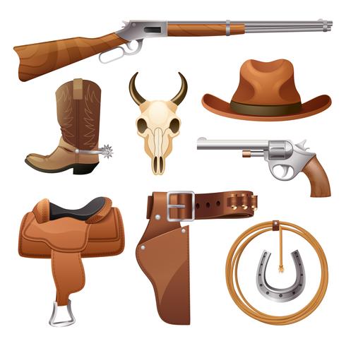 Conjunto de elementos de vaquero vector