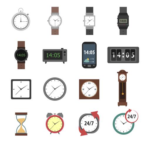 Time Icons Flat vector