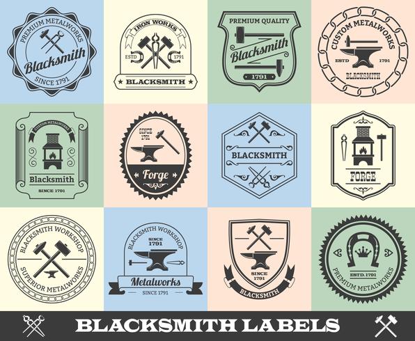 Blacksmith Label Set vector