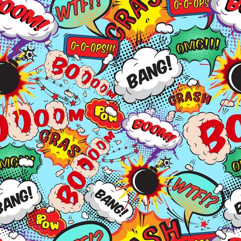 Seamless pattern comic speech bubbles vector