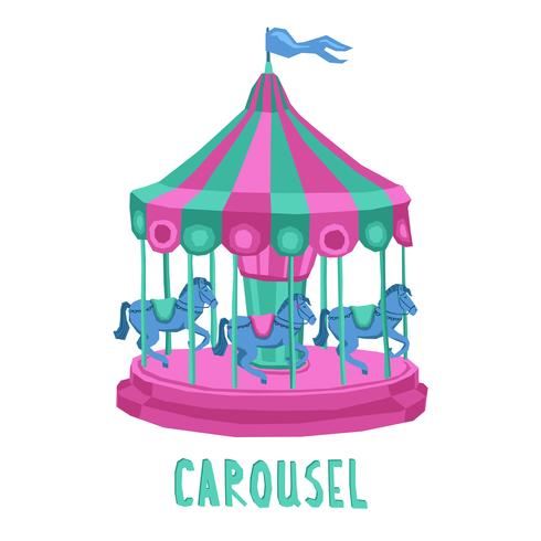 Child Carousel Illustration vector