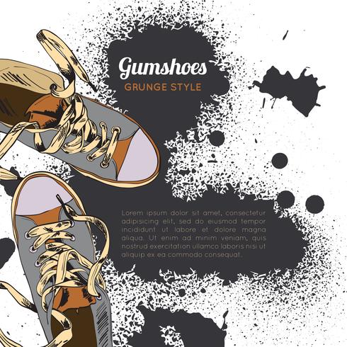 gumshoes sketch grunge vector