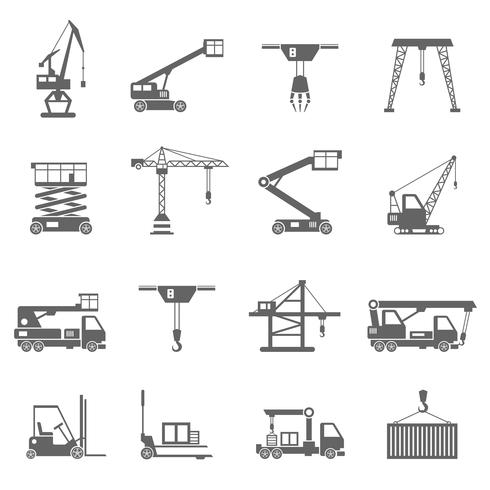 Lifting Equipment Icons vector