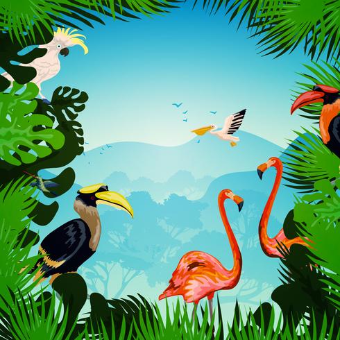 Fondo del bosque tropical vector